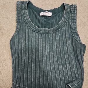 Zenana Ribbed Semi-Cropped Tank – Forest Green, Small